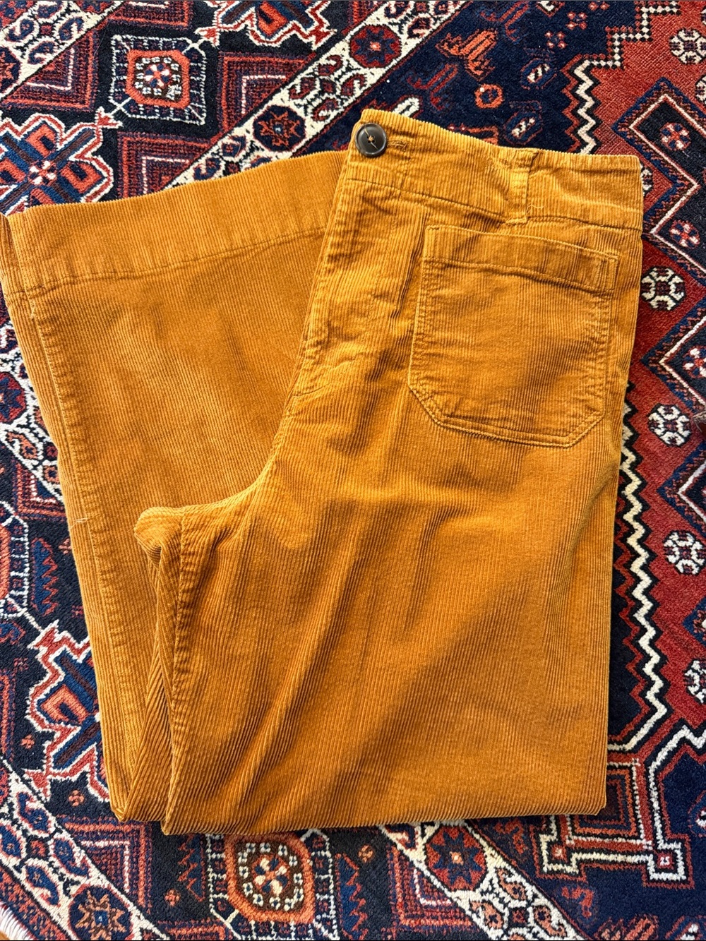 Women’s Maeve Colette Cropped Wide-Leg Corduroy Pants in Cognac, Size 29